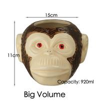 Ceramic Tiki Mug Creative Porcelain Beer Wine Mug Cup Bar Tool ,Exotic Cocktail Glasses, Tiki Bar 380-920ml