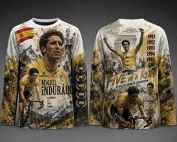 2026 m. „Tour de France“ dviračių lenktynių čempiono Tadejaus Pogačaro marškinėliai ilgomis rankovėmis, Retro grafiti 3D spaudinys, Greitai džiūstanti, kvėpuojanti sportinio sirgaliaus maikė S