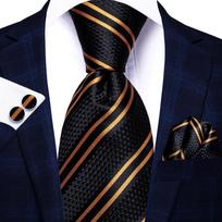 Hi-Tie Dryžuotas Tamsiai Mėlynas Auksinis Paisley Šilkinis Vestuvinis Kaklaraištis Vyrams Servetėlė Manžetės Segtukai Dovana Vyriškas Kaklaraiščių Rinkinys Verslo Šventė Dropshipping white