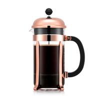 BODUM kavos virimo aparatas kavos presas CHAMBORD prancūziškas kavos aparatas 1000 ml vario nerūdijančio plieno filtro stiklinė stiklinė panardinimo tipas kava [autentiška black