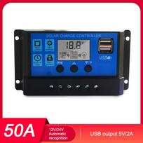 60A saulės baterijos įkrovimo valdiklis 12V/24V automatinis identifikavimo LED ekranas PWM saulės baterijos įkrovimas 50A