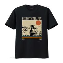 Fantastiško pono Lapės Marškinėliai Retro Vintage Klasikiniai jam Kalėdos vintage Skalbti mada Patogūs Laisvalaikio grafiniai Stilingi S beige