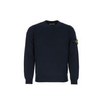 Stone Island Ss21 Micro Logo Crew Neck Long Sleeve Solid Sweater Men sweater Navy-Blue 7415504B2-V0028 L black