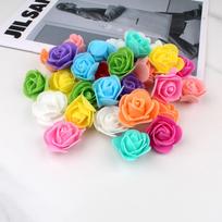 50pcs Artificial Flowers PE Foam Roses Head Bear Handmade Wedding Home Garden Holiday Party Decor Scrapbook Gifts Box Diy Wreath 50pcs yellow