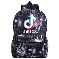 Tik Tok Backpack Large Children Schoolbags Casual Travel Bags Rucksack Shoulder Travel Black Flash gray
