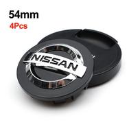 4Pcs 54mm 60mm Car Emblem Wheel Center Cover Stickers Hub Cap For Nissan Sylphy N7 Teana Qashqai Note J10 J11 Navara Juke Patrol black