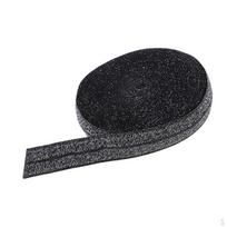 Glitter Elastic Band Sewing Ribbon Fold Over For Dress belt pocket black