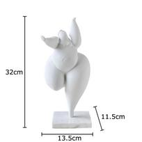 Minimalism Fat Girl Dancer Figures Statue Crafts Desk Decoration Character Resins Sculpture Ornaments Room Aesthetics Decor gray