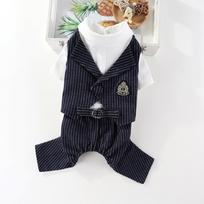 Formal Dog Suit Tuxedo for Small to Medium Dogs Prince Cosplay Costume Gentleman Puppy Apparel for Wedding Party (Blue,S)