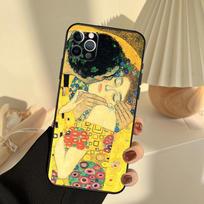Gustav Klimt Kiss Art Phone Case For iPhone 14 16 15 11 12 13 17 Pro Max 13 mini 15 16 Plus 16e 17 Air Cover Funda iPhone 15Pro MAX