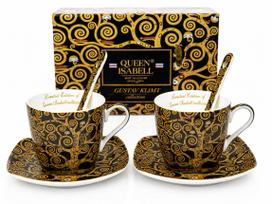Klimt Tree of Life Porcelain Espresso Cups Set of 2x80ml Gift