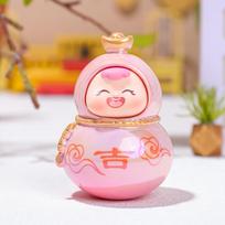 Cute Little Fuxi Gourd Figurines, Office Desk Decoration Gifts, Electroplated Dolls, Temples Model F orange
