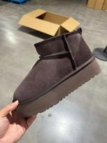 Women's Snow Boots Tazz Thick Bottom Heightening Fur Slippers Winter Warm Rubber Outsole Fashionable Casual round Toe Booties 35 black