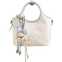 toutou Little Dog Basket Tote Bag Small white