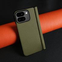 For Google Pixel 9 Pro Fold Case Genuine Leather Cover Pixel 10 Pro Fold Capa Protective Etui Back Coque Carcasa Without Front Genuine Leather&Google Pixel 9 Pro Fold