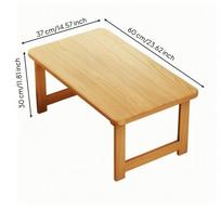 Folding Table with Support Rails Compact Wooden Portable Office 60x37x30cm beige