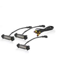Automobilio LED dienos žibintas Lengvas montavimas Patvarus dienos žibinto grotelės Geltona šviesa 3pcs-Black Shell-White