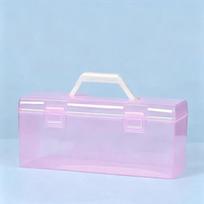 Plastic Clear Storage Box Desk Organizer Marker Pen Holder With Handle Calligraphy Stationery Storage