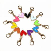 29x13mm 10pcs with Lobster Clasps Enamel Heart Charms DIY Jewelry Making Accessories for Earrings Bracelet Necklace Findings beige