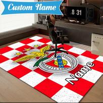 Custom Name Benfica Football Crest Rug Game Carpet, Floor Mat for Bedroom Living Room Entryway Rug, Home Decor Idea Gift for Christmas birthday 120cmx160cm