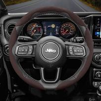 Suitable for Jeep Anti-Slip Buckle Segmented Suede Steering Wheel Cover Suitable for Compass Renegade Wrangler Jk Jl Grand Cherokee Wk2 Wj Xj lz1 gray