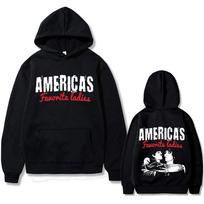 Amerikos mėgstamiausi ponai Jake Webber ir Johnnie Guilbert Grafinis džemperis su gobtuvu Vyriška mada Atsitiktinis džemperis Vyriški didelio dydžio džemperiai su gobtuvu L black