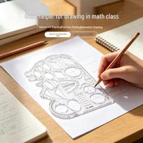 Hollow Kaleidoscope Drawing Ruler: Educational Doodle Tool for Kids' Math in Junior High and High School 18CM skaidri