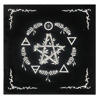 Tarots Tablecloth Astrology Oracles Board Game Mat 49x49cm Rune Divinations Table Cover Square Shape for Board Game black