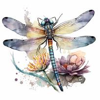 Beautiful Flowers and Dragonfly Insect Wall Sticker Kids Room Bedroom Home Decoration Wallpaper Self Adhesive Decals M739 06-30cm-Longest Side beige