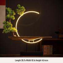 Zen Buddha Figurine with Light Ring for Home Décor