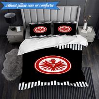 3PCS Eintracht Frankfurt Crest Bedding Set 2D Printing (Includes 1 Duvet Cover + 2 Pillowcases Coreless), Bedroom decor,Fan gift 140cmx200cm