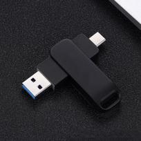 OLOEY 64GB Dual-Port USB 2.1 Type-C & USB-A Flash Drive black