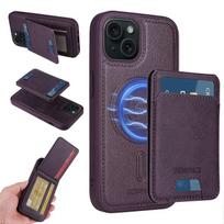 For iPhone 15 Magnetic Case BETOPNICE RFID Blocking Leather Phone Back Cover with Detachable Card Ba Green įvairiaspalvis