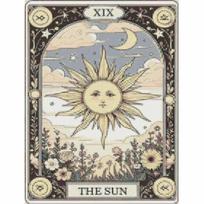 Diamond painting tarot card the sun DIY 5D home room decoration kit Round 50x70cm beige