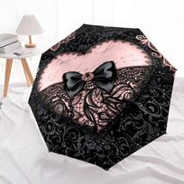 Leopard Print Bow Folding Umbrella Fashion Auto-Open Design 8 Iron Ribs Plastic Handle Foldable Sunshade Perfect Christmas Gift