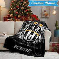 Custom Name Juventus Crest Blanket Lightweight Ideal Bedding Blanket Perfect for Travel, Camping, Living Rooms, Sofas, Christmas gift 80cmx120cm brown