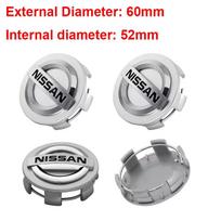 4 vnt. 54 mm/60 mm automobilio ratų centriniai dangteliai, skirti Nissan Nismo GTR Leaf Juke Patrol Tiida Navara Micra X Trail Qashqai priedams