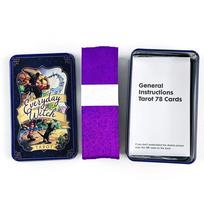 Everyday Witch Tarot In A Tin Metal Box Tarot Deck with Guide Book,High-quality Tarot Cards,Perfect For Divination & Gift Giving violetinė