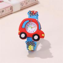 Cute Car Pattern Silicone Band Cartoon Watch Kids Boys Girls Gifts red