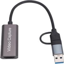 4K 30FPS Video Capture Card USB Type HD to USB Adapter Compact Game Capture Device  Recording Silver&Grey
