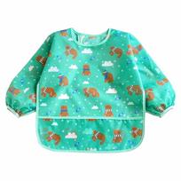 Soft Material Baby Bibs Colorful Design Self Feeding Apron New Waterproof Bib  Travel L-Style 7 blue