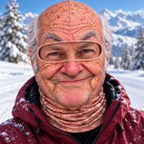 Novelty 3D Printed Old Man Face Ski, Full Face Winter Windproof, Sunglasses Not Included One Size brown