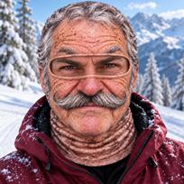 Novelty 3D Printed Old Man Face Ski, Full Face Winter Windproof, Sunglasses Not Included One Size brown