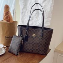 Moterims 2026 m. universali didelės talpos rankinė-tote su peties dirželiu - Stilinga ir nešiojama 30x13x26 cm juoda