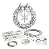 Beginner Friendly Wreath Kit DIY Christmas Pearl Kit, Handmade Beaded Holiday Door Decor, Elegant Seasonal Home Decor Wall Hanging Craft Project B