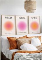 Set Of 3 Posters 21X30 Mind Body Soul Minimalist A4