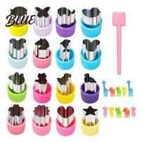 Bento Vegetable Cutters Fruit Cutters Cookie Mold Embossing Stainless Steel Set Mini Food Grade Reusable DIY Baking Kitchen Tools 27PCS