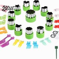 Bento Vegetable Cutters Fruit Cutters Cookie Mold Embossing Stainless Steel Set Mini Food Grade Reusable DIY Baking Kitchen Tools 34pcs