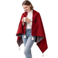Hands-free Heated Scarf for Desk USB Shawl Blanket with Graphene Heating, Front Zip Hands-Free Winter Warm Wrap, 3-Level Gift Her Adjustable