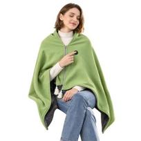 Hands-free Heated Scarf for Desk USB Shawl Blanket with Graphene Heating, Front Zip Hands-Free Winter Warm Wrap, 3-Level Gift Her Adjustable